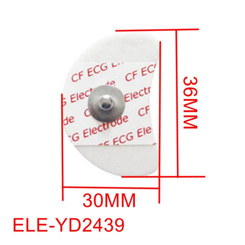 Disposable electrodes crescent shaped brain circulation foam basic button pads, EKG cable connection