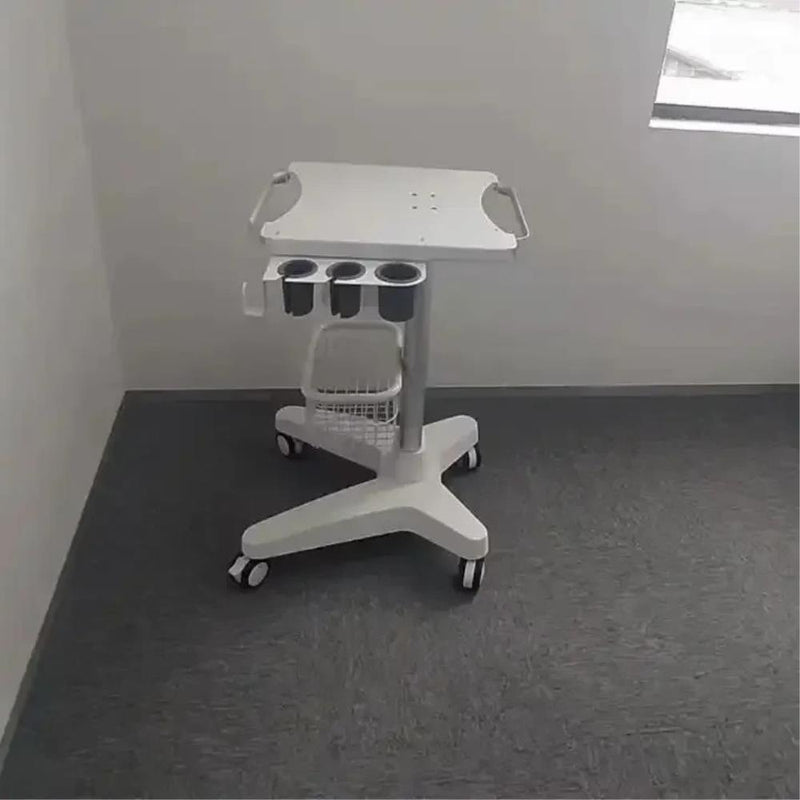 ECG Patient Monitor Ultrasound Use Aluminium Alloy Mobile Stand Trolley Cart With Printer Table