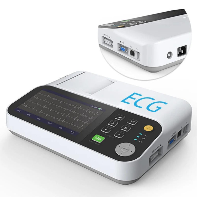 Portable 12 Lead ECG Monitor EKG Machine 6 Channel