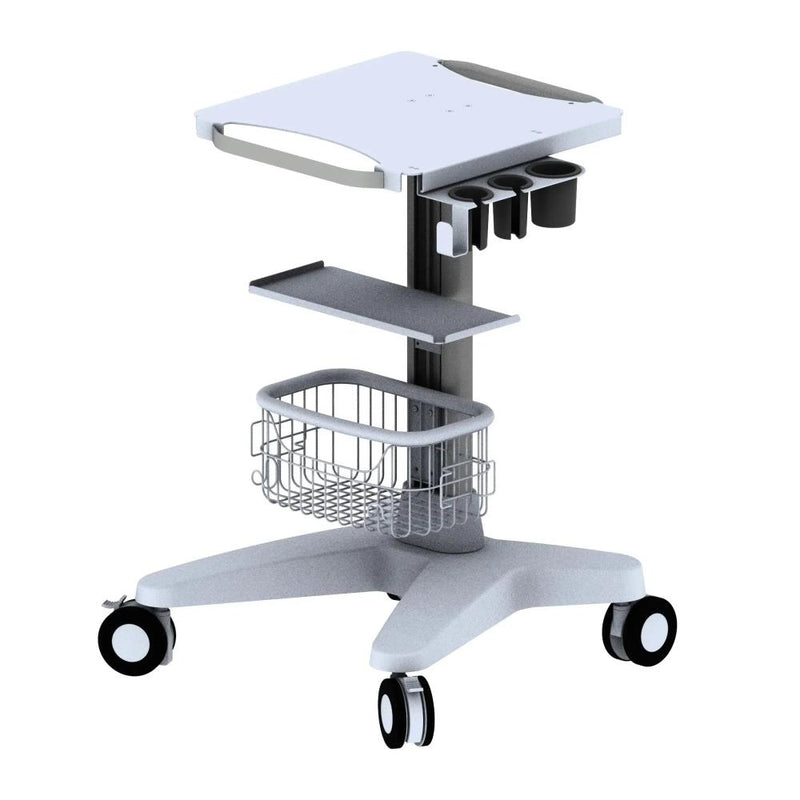 ECG Patient Monitor Ultrasound Use Aluminium Alloy Mobile Stand Trolley Cart With Printer Table