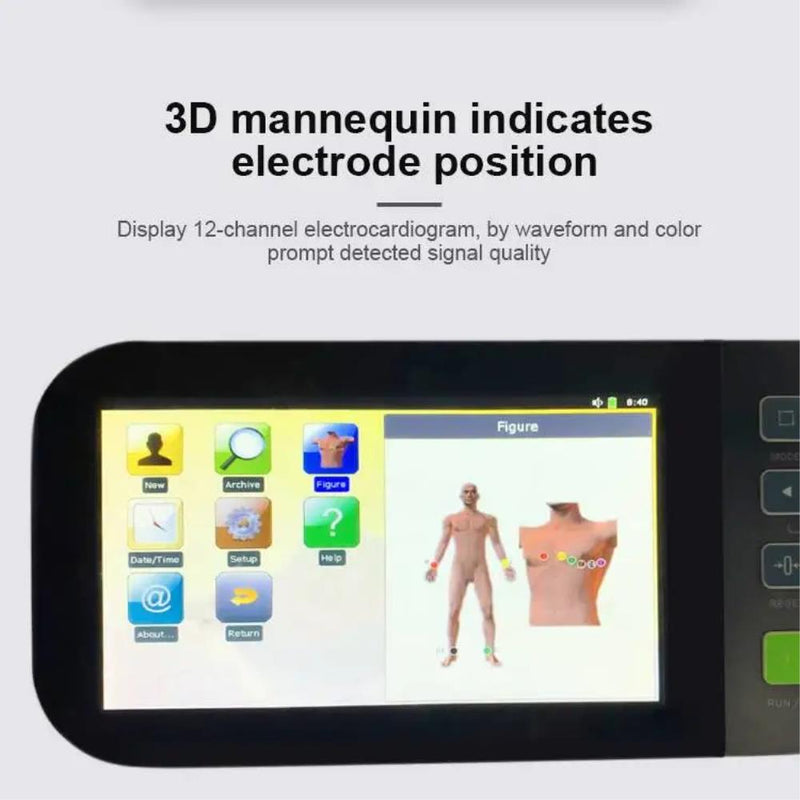 Portable 12 Lead ECG Monitor EKG Machine 6 Channel