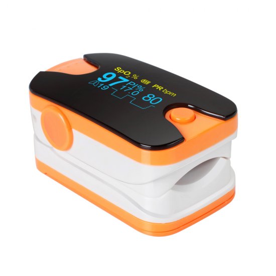 Portable Color OLED Finger Pulse Oximeter 4 Parameter SPO2 PR PI Respiration Rate & Respiratory Waveform Monitor