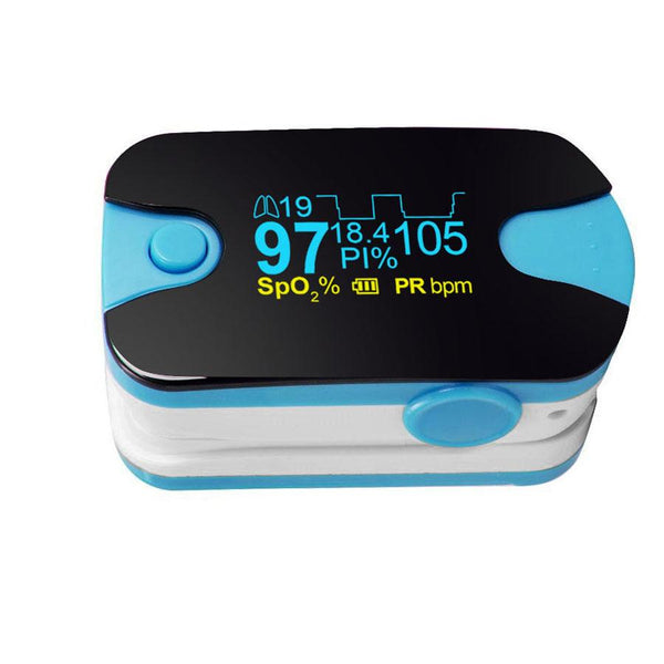 Portable Color OLED Finger Pulse Oximeter 4 Parameter SPO2 PR PI Respiration Rate & Respiratory Waveform Monitor